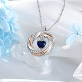 Personalized 3 Names Necklace with Heart Birthstone & Twisted Pendant