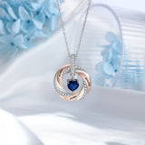 Personalized 3 Names Necklace with Heart Birthstone & Twisted Pendant