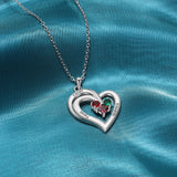 Personalized 3 Names Heart Necklace with Birthstone Engraved Name Pendants