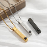 Personalized 3D Bar Necklaces Projection Photo Necklace