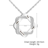 Personalized Flower Pendant Necklace with 4 Names Engraving