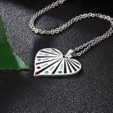 Personalized Mother Birthstones Heart Necklace Family Name Pendant