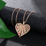 Personalized Mother Birthstones Heart Necklace Family Name Pendant