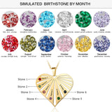 Personalized Mother Birthstones Heart Necklace Family Name Pendant