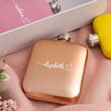 Personalized 6 OZ Bridesmaid Hip Flask Stainless Steel Wedding Bridal Party Gift
