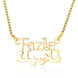Personalized Arabic Name Necklace 925 Silver Nameplate Pendant