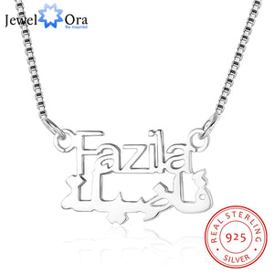 Personalized Arabic Name Necklace 925 Silver Nameplate Pendant