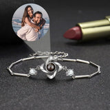 Custom 925 Silver Photo Bracelet - Personalized Projection Bracelet for Her