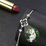 Custom 925 Silver Photo Bracelet - Personalized Projection Bracelet for Her