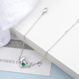 Personalized Name Bracelet with Birthstone for Women, Heart Chain Bracelet