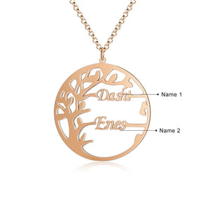 Personalized Family Tree Necklace 925 Silver Nameplate Pendant Gift