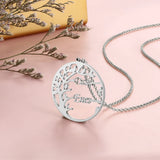Personalized Family Tree Necklace 925 Silver Nameplate Pendant Gift