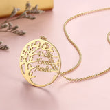 Personalized Family Tree Necklace 925 Silver Nameplate Pendant Gift