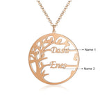 Personalized Family Tree Necklace 925 Silver Nameplate Pendant Gift