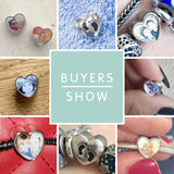 925 Sterling Silver Heart Photo Charms, Engravable Love Beads