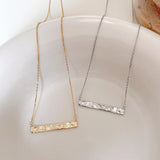 Personalized 925 Sterling Silver Long Bar Necklace - Women's Gift