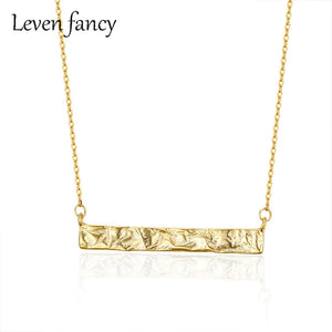 Personalized 925 Sterling Silver Long Bar Necklace - Women's Gift