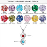 Custom 925 Silver Infinity Necklace 2 Names Engraved Promise Gift
