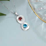 Custom 925 Silver Infinity Necklace 2 Names Engraved Promise Gift