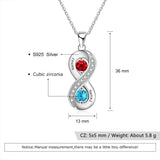 Custom 925 Silver Infinity Necklace 2 Names Engraved Promise Gift