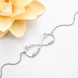 925 Silver Name Necklace Infinity Heart Pendant Arabic Hebrew Name