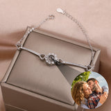 Custom 925 Sterling Silver Photo Bracelet for Girlfriend