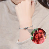 Personalized 925 Silver Projection Photo Bracelet Circle Pendant