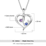 925 Silver Necklace Heart LOVE Pendant for Women