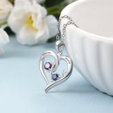 925 Silver Necklace Heart LOVE Pendant for Women