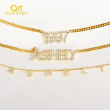 Personalized 9mm Crystal Name Necklace Initial Letters Necklace