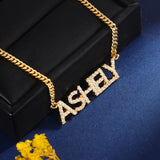 Personalized 9mm Crystal Name Necklace Initial Letters Necklace