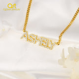 Personalized 9mm Crystal Name Necklace Initial Letters Necklace