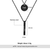 Personalized A-Z Letter Initial Vertical Bar Necklace for Women Stainless Steel