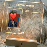 Acrylic To Do List Daily Moments Photo Memo Board with Wood Stand Holder