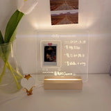 Acrylic To Do List Daily Moments Photo Memo Board with Wood Stand Holder