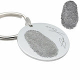 Personalized Fingerprint Keychain Handwriting Key Chain Engrave Prints