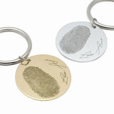 Personalized Fingerprint Keychain Handwriting Key Chain Engrave Prints