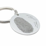 Personalized Fingerprint Keychain Handwriting Key Chain Engrave Prints