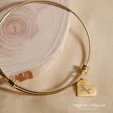 Personalized Heart Engraved Bracelet for Women with 1-3 Names