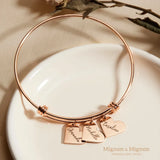 Personalized Heart Engraved Bracelet for Women with 1-3 Names