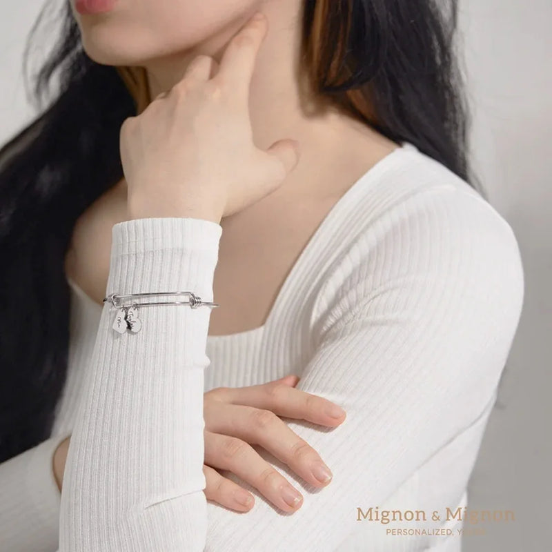 Personalized Heart Engraved Bracelet for Women with 1-3 Names