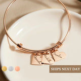 Personalized Heart Engraved Bracelet for Women with 1-3 Names