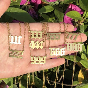 Personalized Angel Number Necklace | Lucky Number Pendant Jewelry