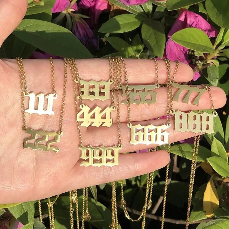 Personalized Angel Number Necklace | Lucky Number Pendant Jewelry