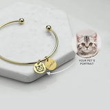 Personalized Animal Portrait Cuff Bracelet for Dog Mom and Cat Person