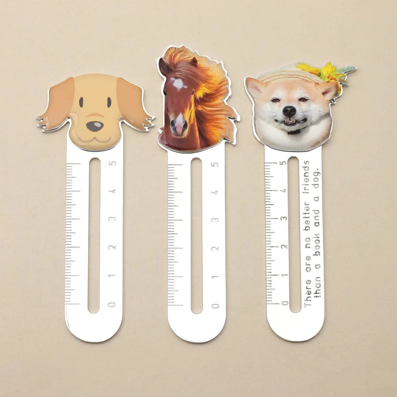 Personalized Dog Metal Bookmark Pet Picture Book Page Marker Ruler Gift