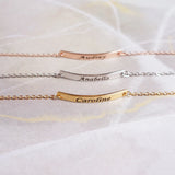Personalized Anklet Bar Bracelet Boho Rose Jewelry