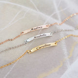 Personalized Anklet Bar Bracelet Boho Rose Jewelry