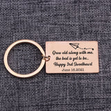 Grow Old Along With Me Keychain Bag Charm - Personalized Anniversary Gift