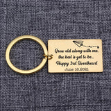 Grow Old Along With Me Keychain Bag Charm - Personalized Anniversary Gift